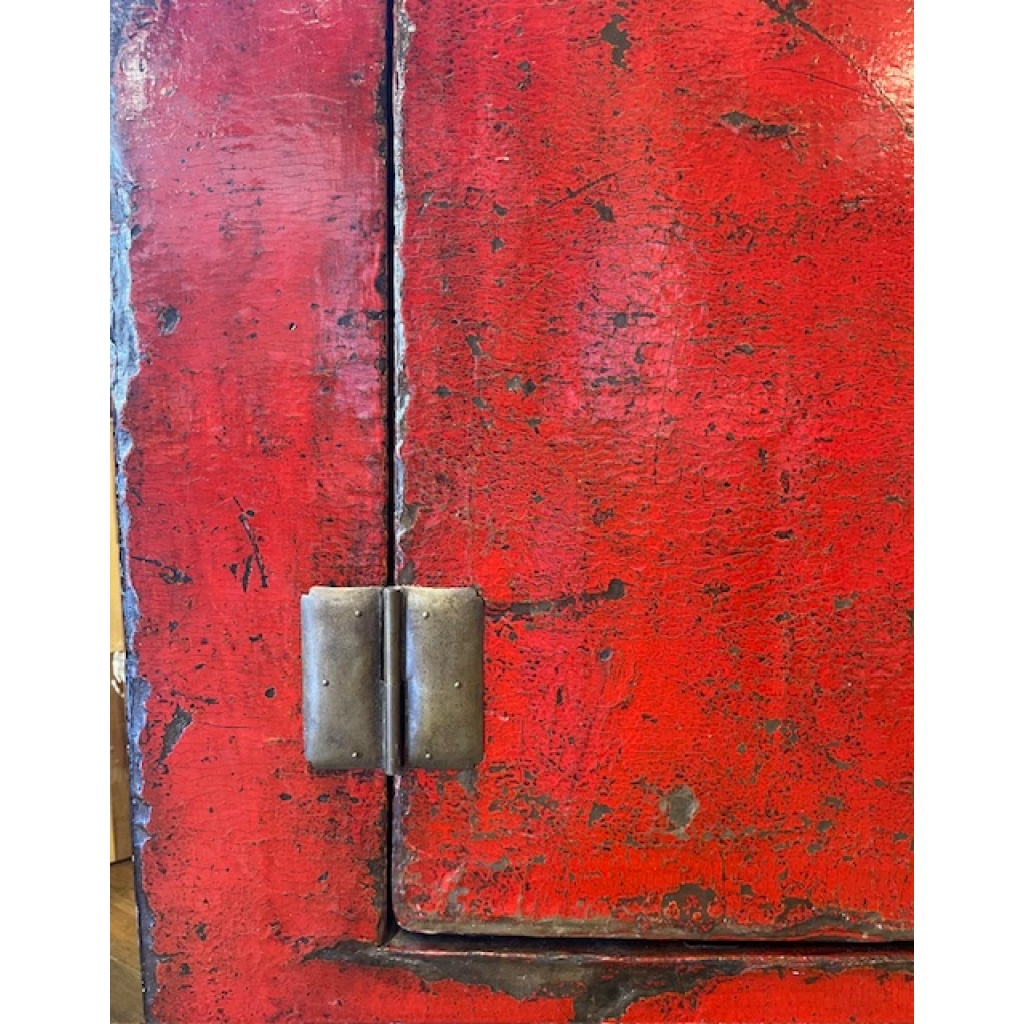 ARMOIRE ANCIENNE CHINOISE LAQUE ROUGE 10