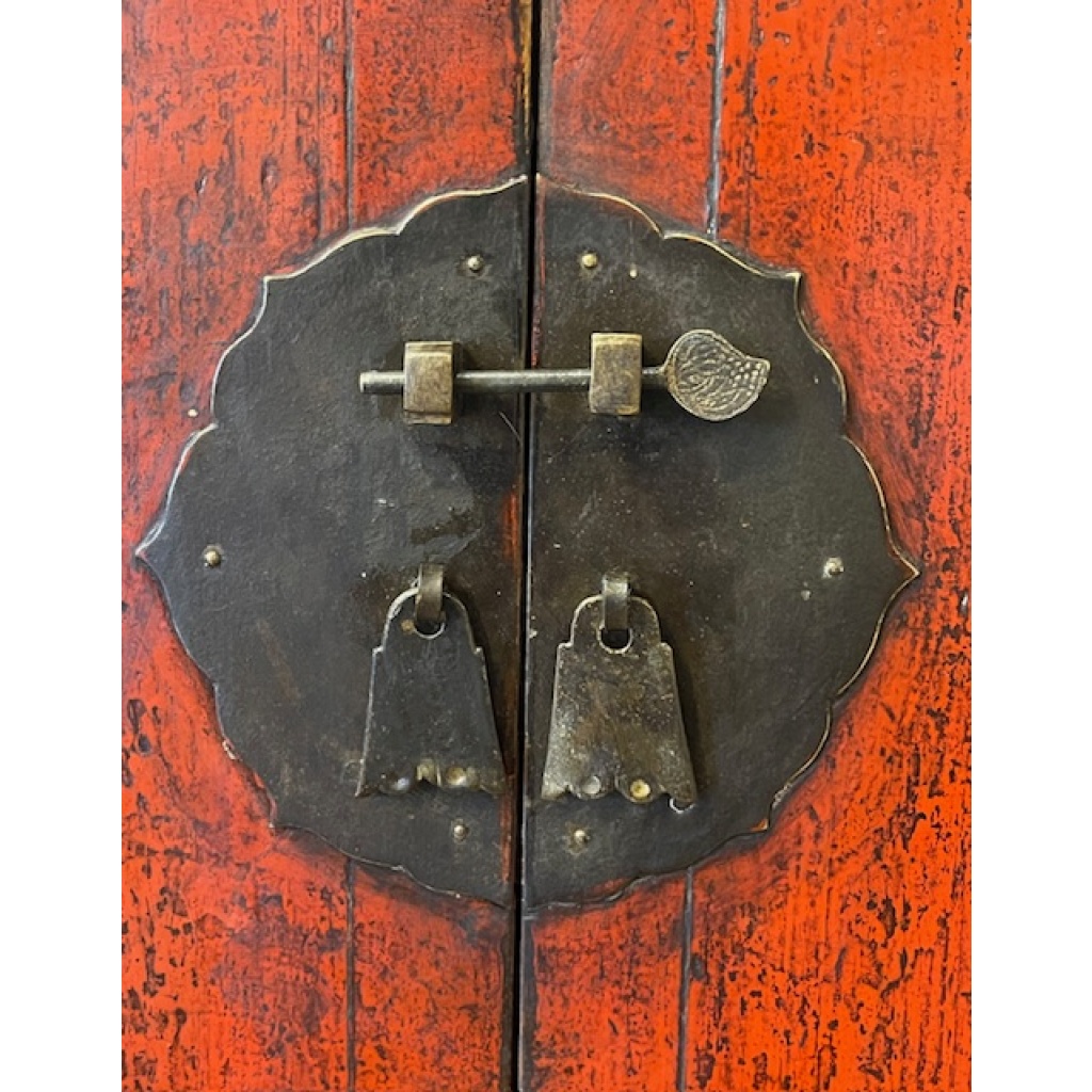 Buffet ancien chinois laque rouge 17