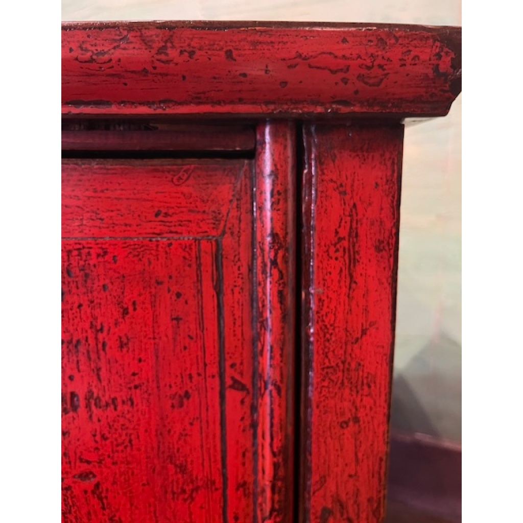 Buffet ancien chinois laque rouge 15