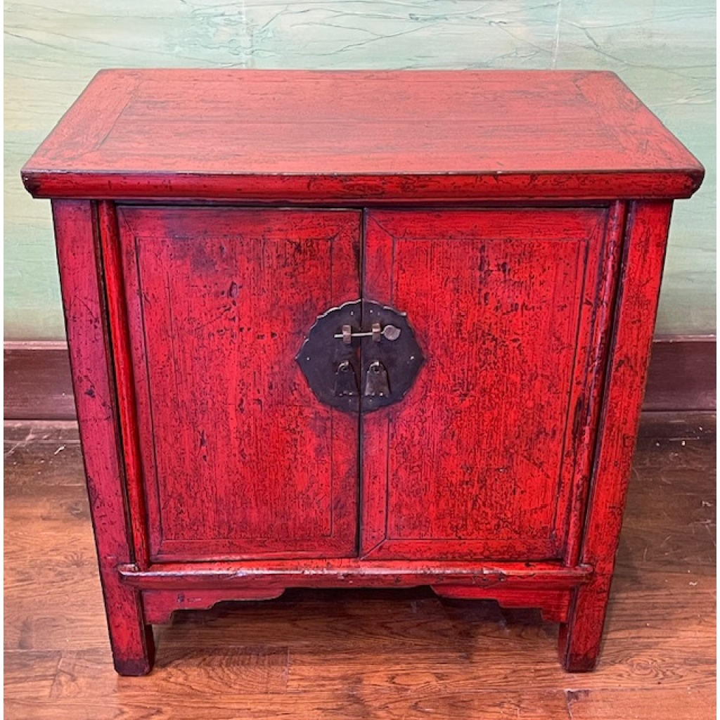 Buffet ancien chinois laque rouge 3