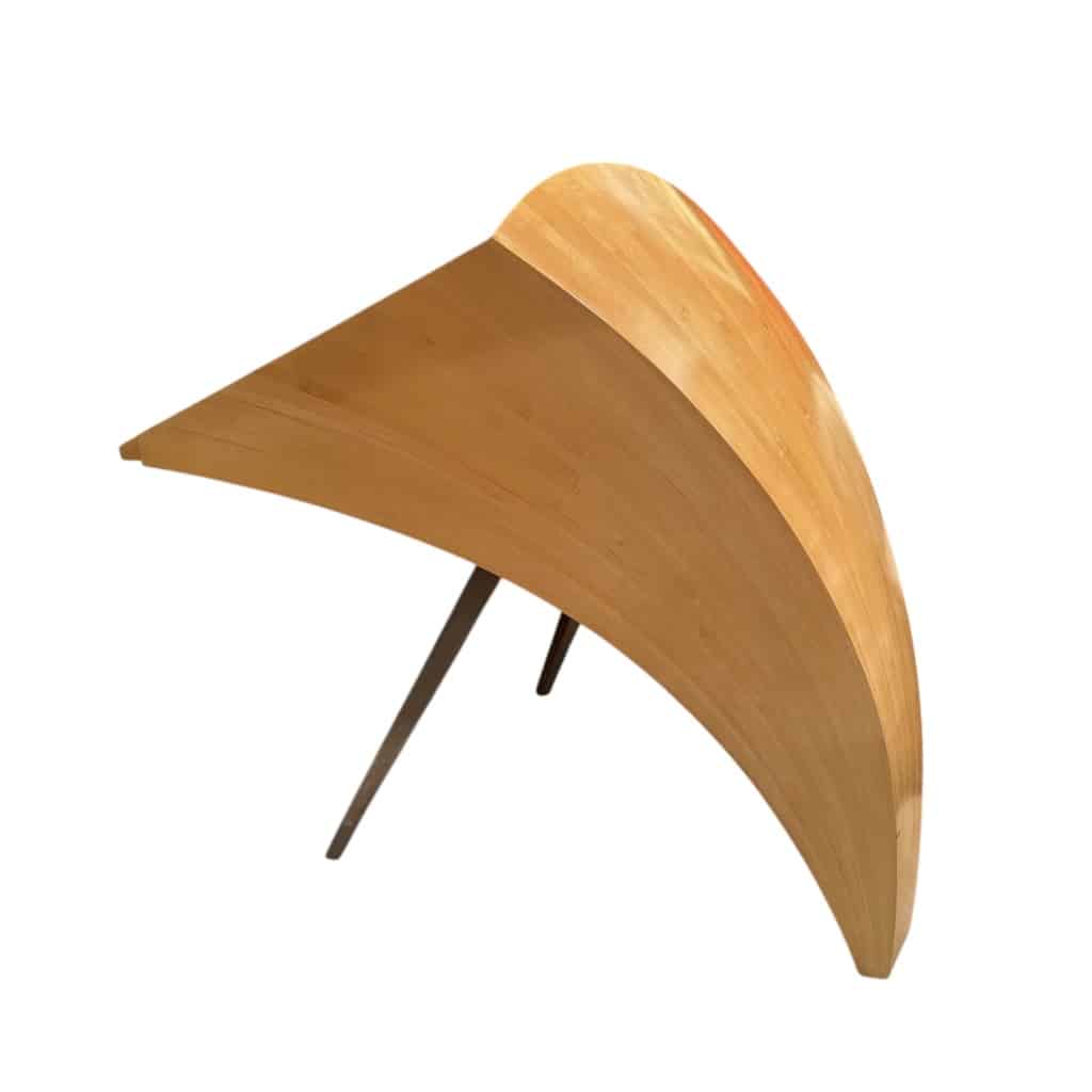 BUREAU architectural Français Design moderniste des années 1950/60 en sycomore ouvrant par un tiroir central Pièce unique 13