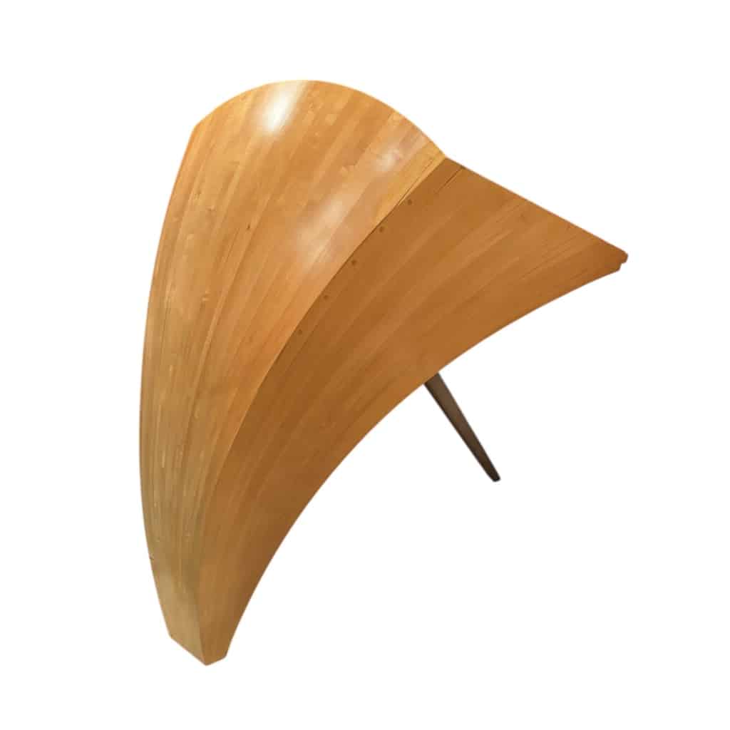 BUREAU architectural Français Design moderniste des années 1950/60 en sycomore ouvrant par un tiroir central Pièce unique 11