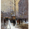 CORTES Edouard Paris Place de La Madeleine soir de neige Huile sur toile signée Certificat d&rsquo;authenticité du Comité Edouard Cortès 33