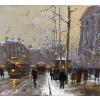 CORTES Edouard Paris Place de La Madeleine soir de neige Huile sur toile signée Certificat d&rsquo;authenticité du Comité Edouard Cortès 32