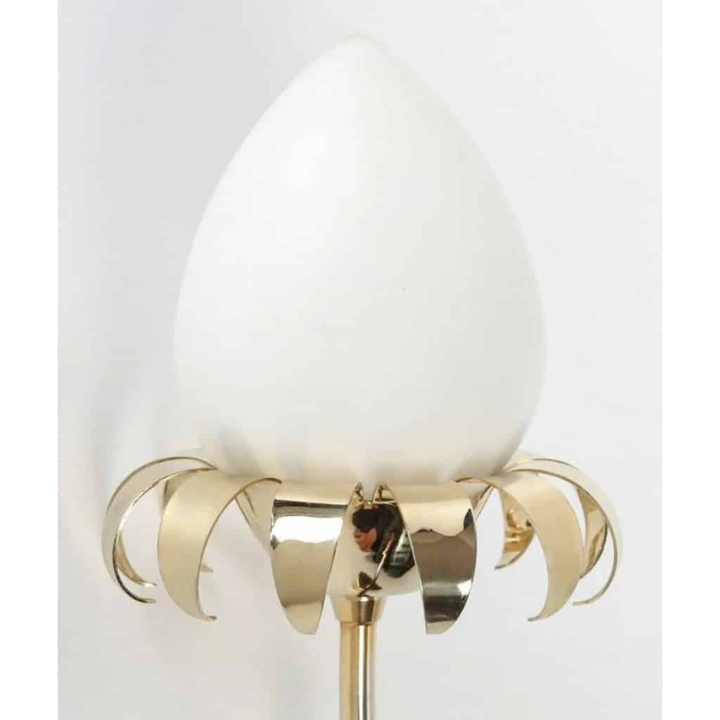 1960 Paire d&rsquo;appliques murales florales Maison Roche 6