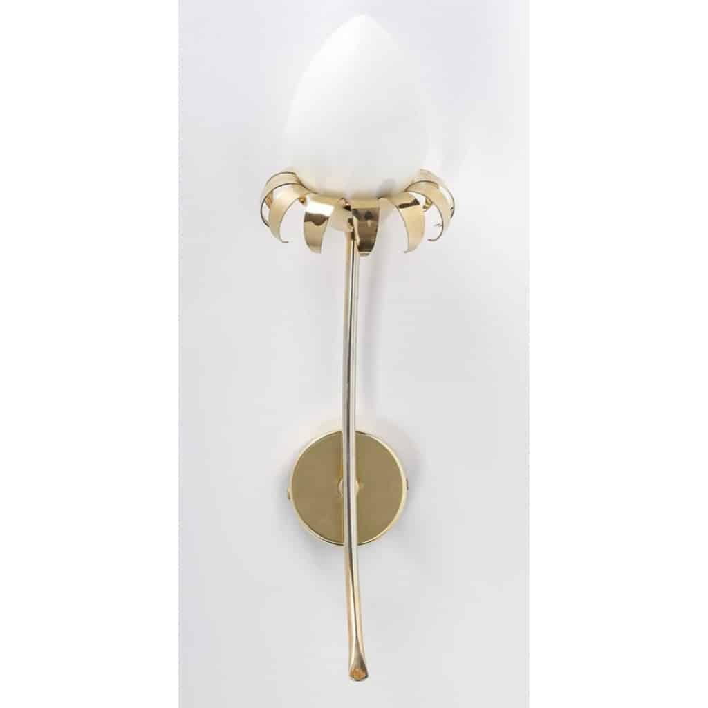 1960 Paire d&rsquo;appliques murales florales Maison Roche 5