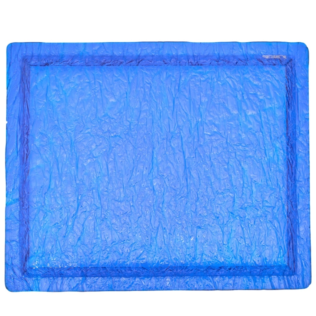 Christian Dior ,Plateau PLEXIGLASS GIVRÉ bleu , circa 1980 2