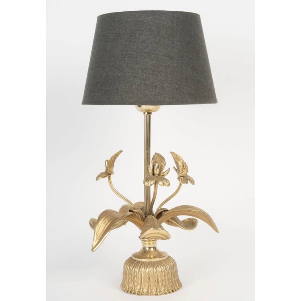 1970 Paire de lampes « Orchidées » en bronze par Maison Jansen 8