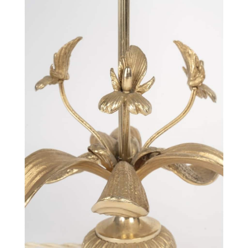 1970 Paire de lampes « Orchidées » en bronze par Maison Jansen 7