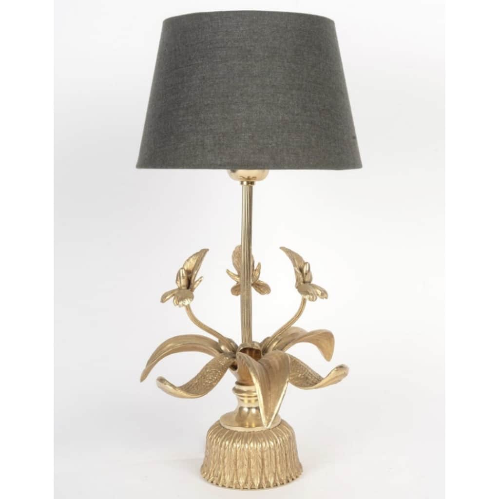 1970 Paire de lampes « Orchidées » en bronze par Maison Jansen 3