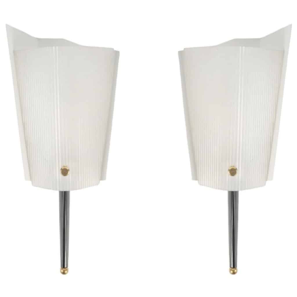 1960 Paire d&rsquo;appliques murales Jacques Biny Edition Luminalite 2