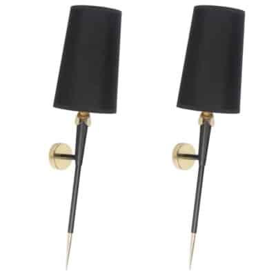 1950 Grande paire d&rsquo;appliques Torchère, Maison Arlus