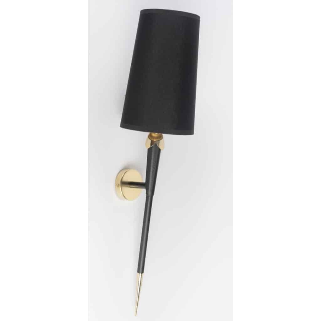 1950 Grande paire d&rsquo;appliques Torchère, Maison Arlus 8