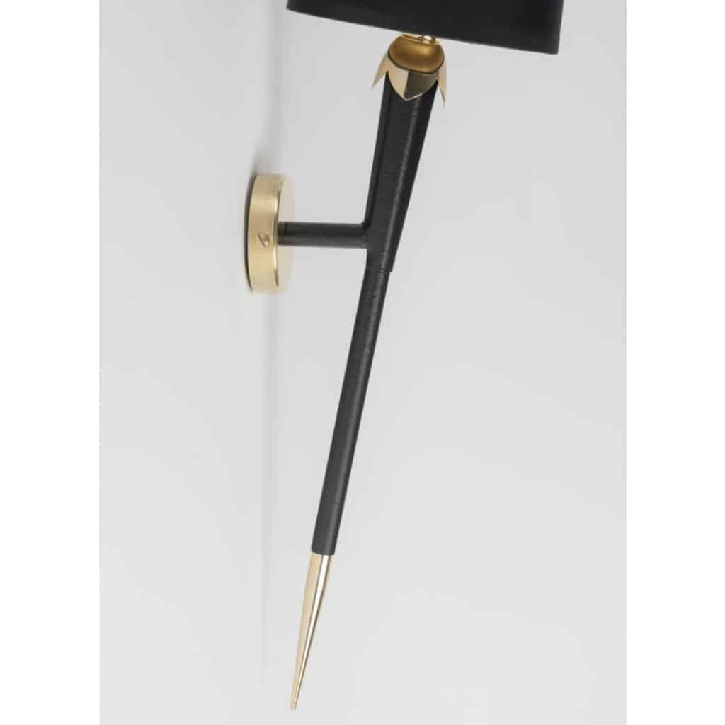 1950 Grande paire d&rsquo;appliques Torchère, Maison Arlus 4