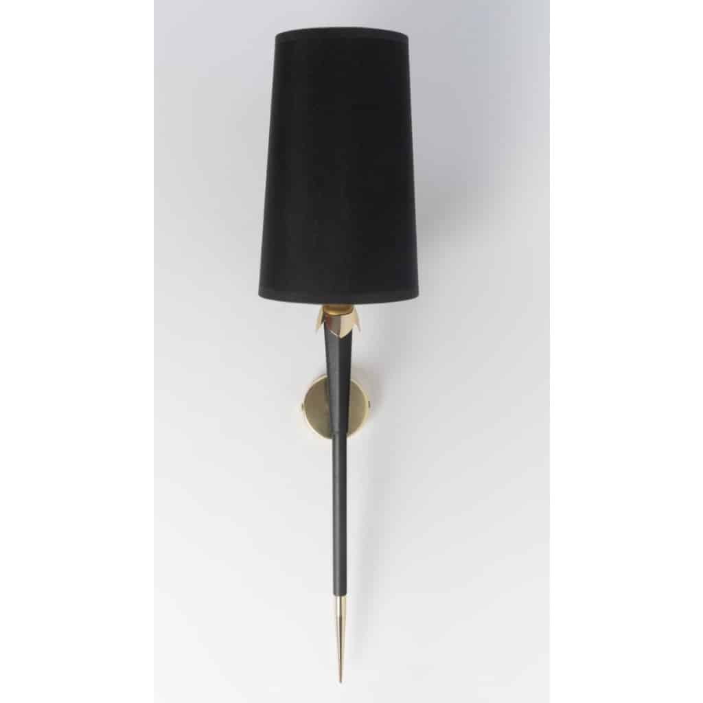 1950 Grande paire d&rsquo;appliques Torchère, Maison Arlus 3