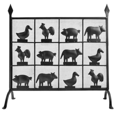 1950 Pare-feu en fer forgé des Ateliers Marolles