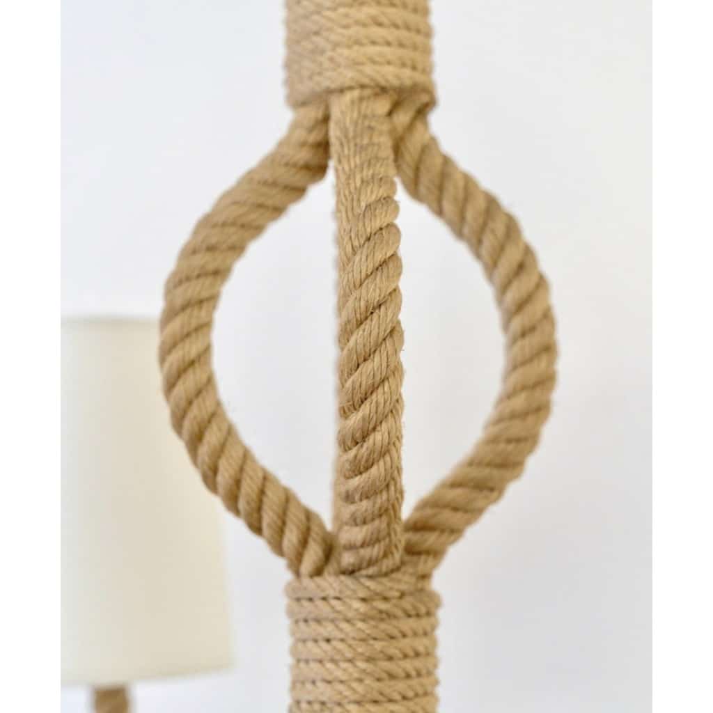 1950 Grand lustre en corde par Adrien Audoux & Frida Minet 4