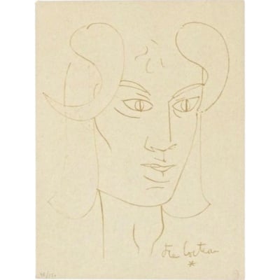 “Le Faune Rêveur” Lithography, Jean Cocteau, 1950 2
