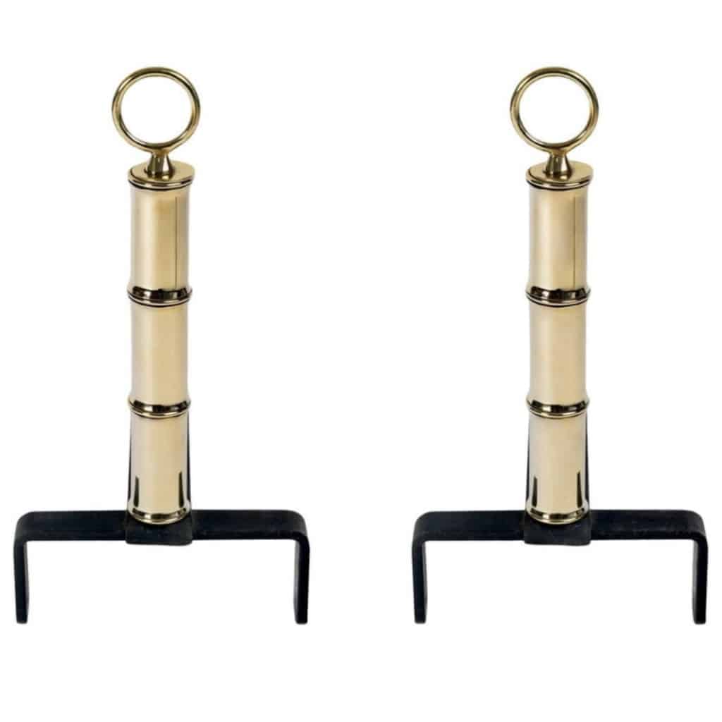 1950 Paire de chenets par Jacques Adnet 2