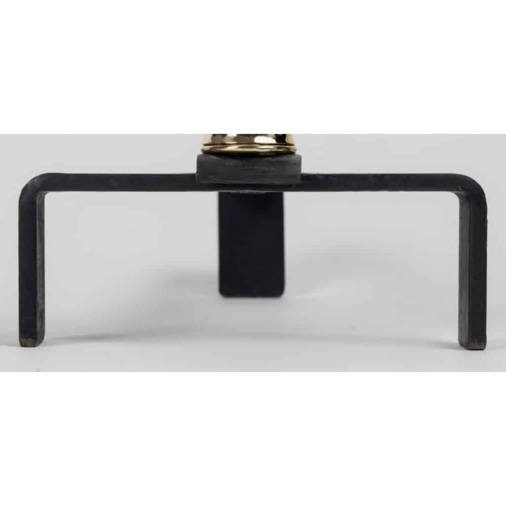 1950 Paire de chenets par Jacques Adnet 8