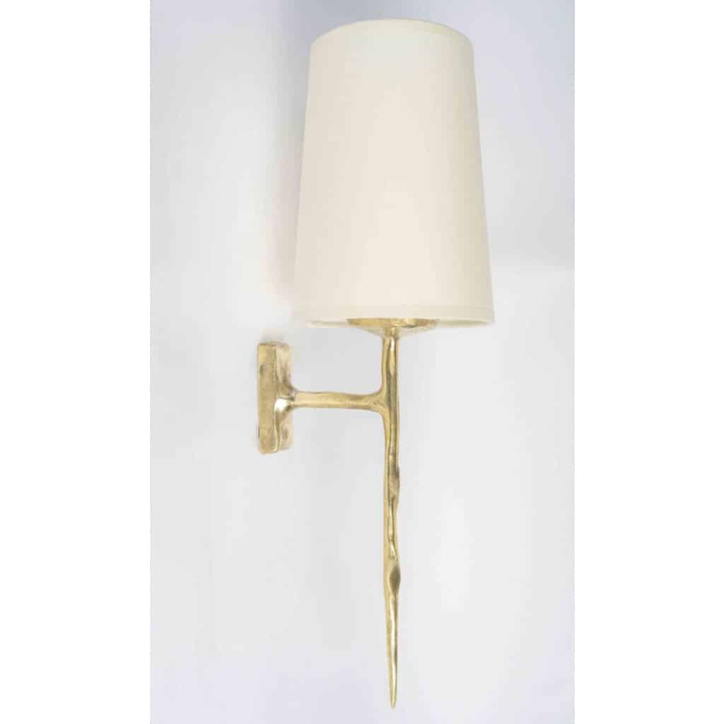 1960 Paire d&rsquo;appliques murales en bronze par Félix Agostini pour Maison Arlus 7