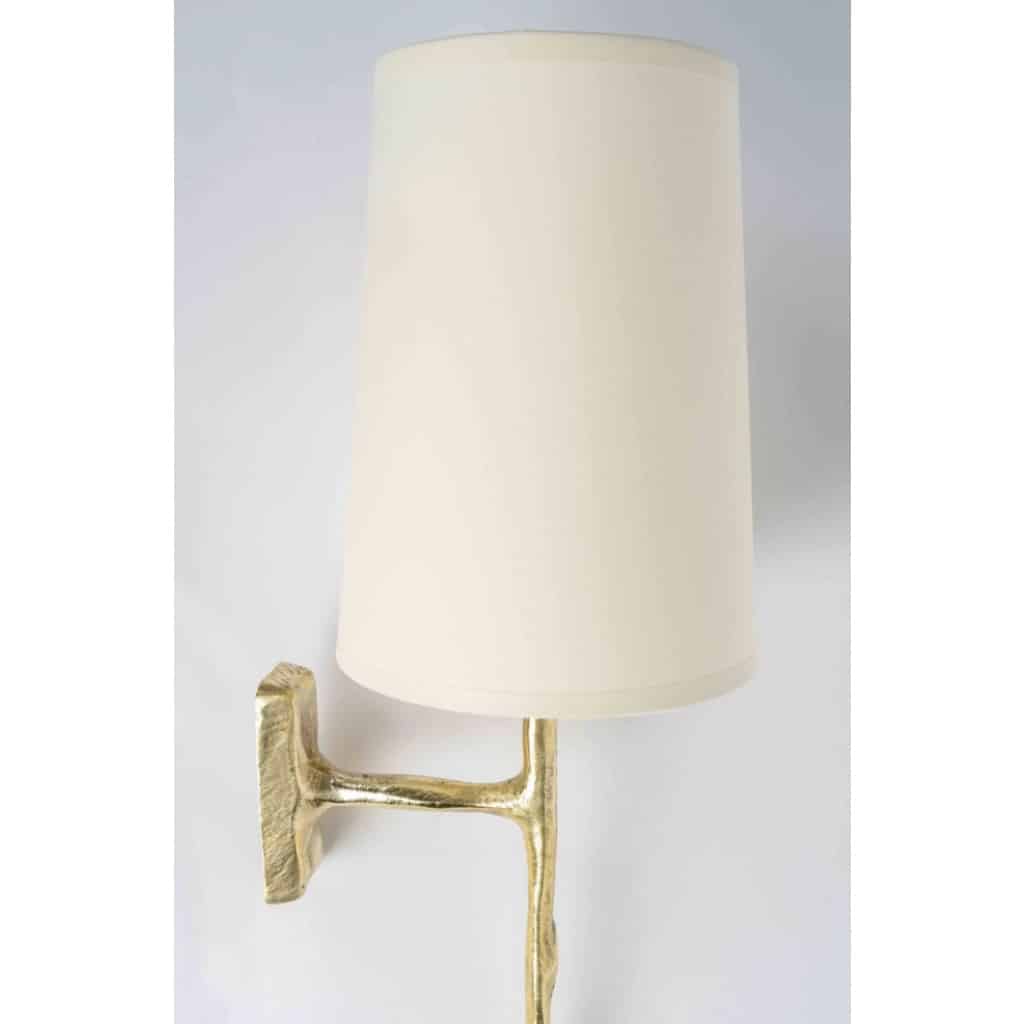 1960 Paire d&rsquo;appliques murales en bronze par Félix Agostini pour Maison Arlus 5