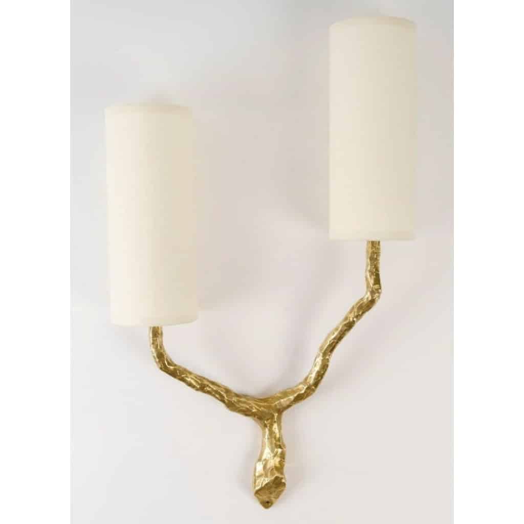 1960 Paire d&rsquo;appliques murales en bronze par Félix Agostini pour Maison Arlus. 7