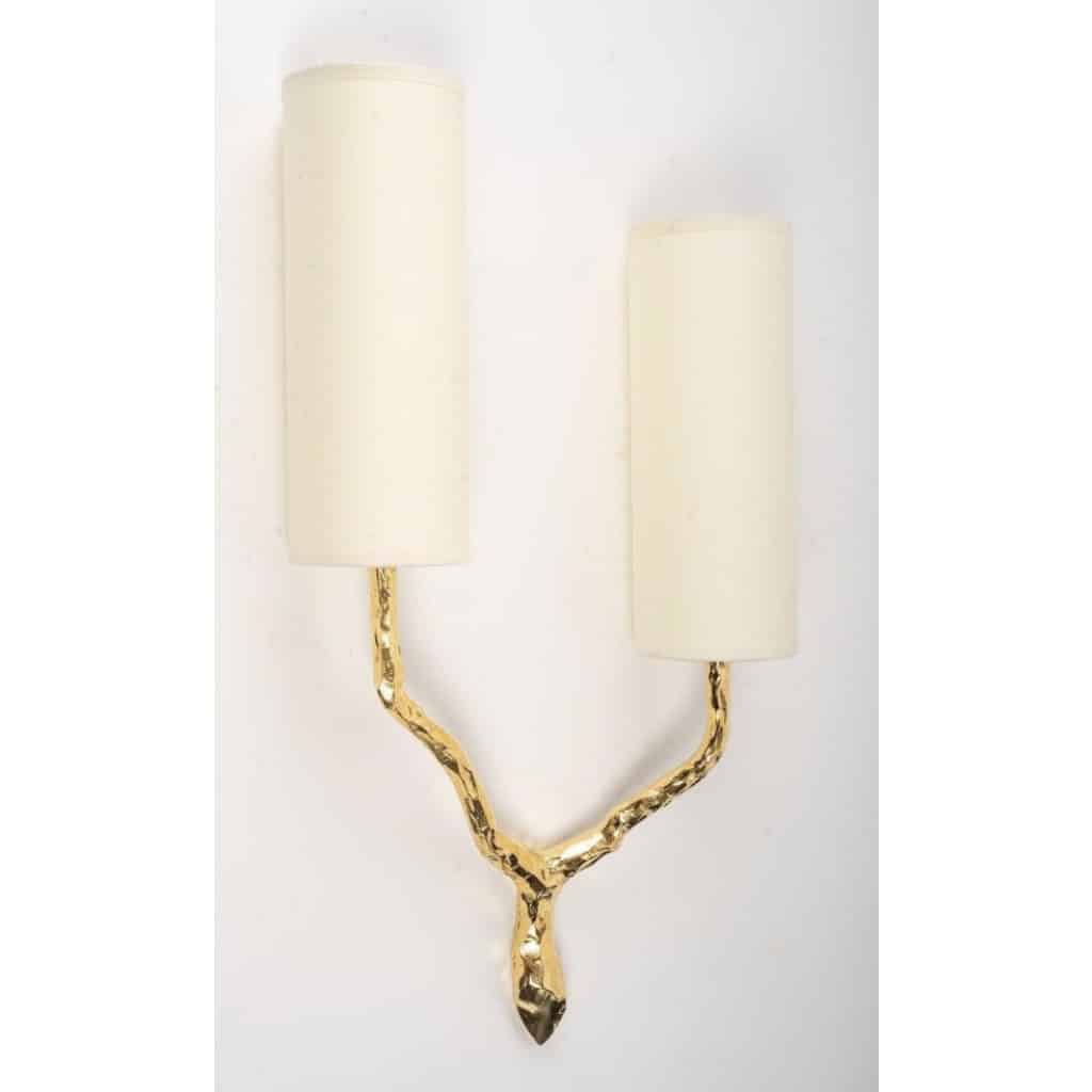 1960 Paire d&rsquo;appliques murales en bronze par Félix Agostini pour Maison Arlus. 6