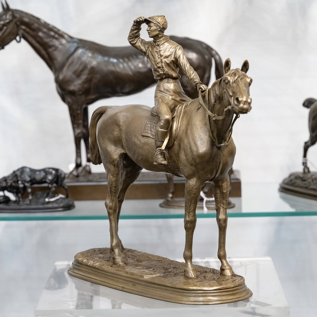 Sculpture – Jockey Et Son Cheval « Avant La Course » , Jules Moigniez (1835-1894) – Bronze 10