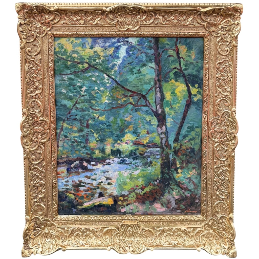 GUILLAUMIN Armand Crozant bords de la Sedelle Huile sur toile vers 1912 signée Certificat d&rsquo;authenticité du Comité 2