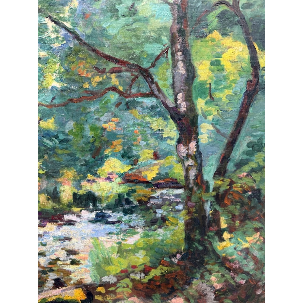 GUILLAUMIN Armand Crozant bords de la Sedelle Huile sur toile vers 1912 signée Certificat d&rsquo;authenticité du Comité 13