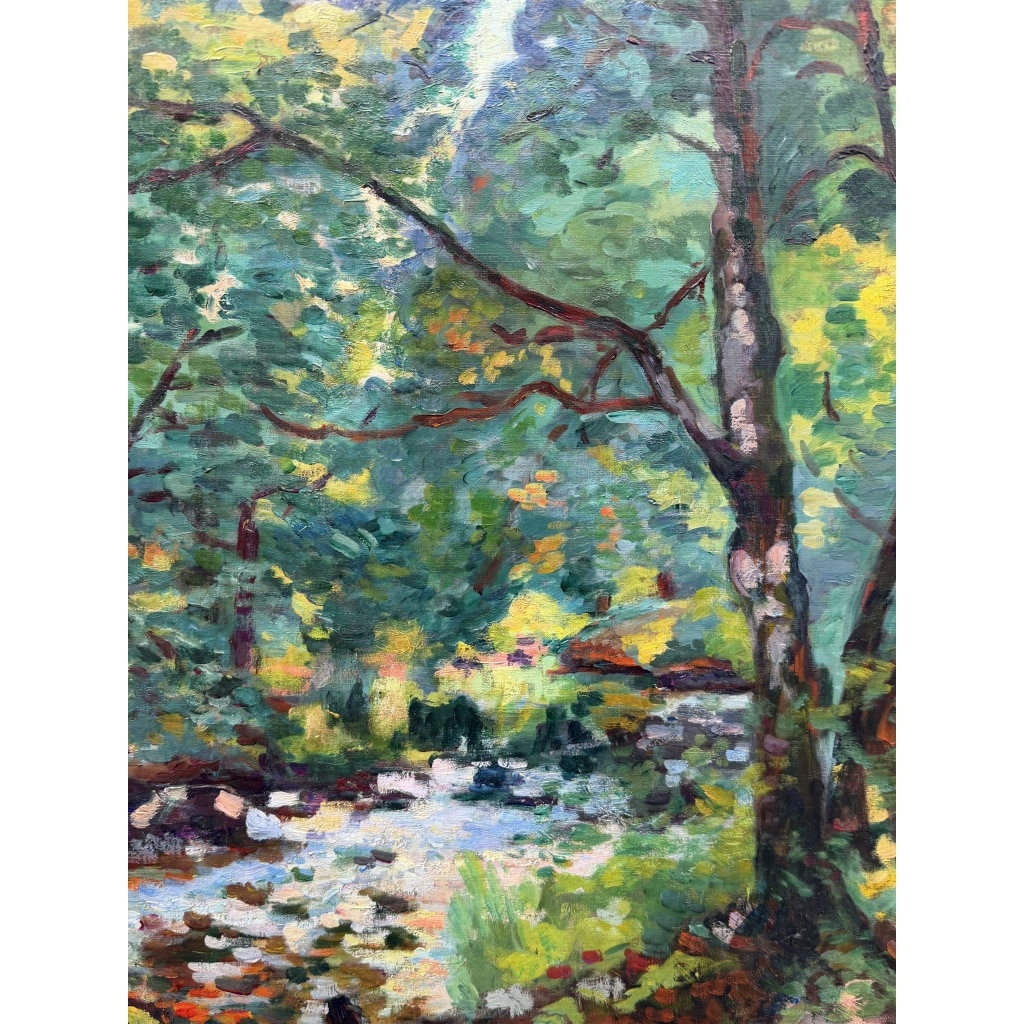 GUILLAUMIN Armand Crozant bords de la Sedelle Huile sur toile vers 1912 signée Certificat d&rsquo;authenticité du Comité 9