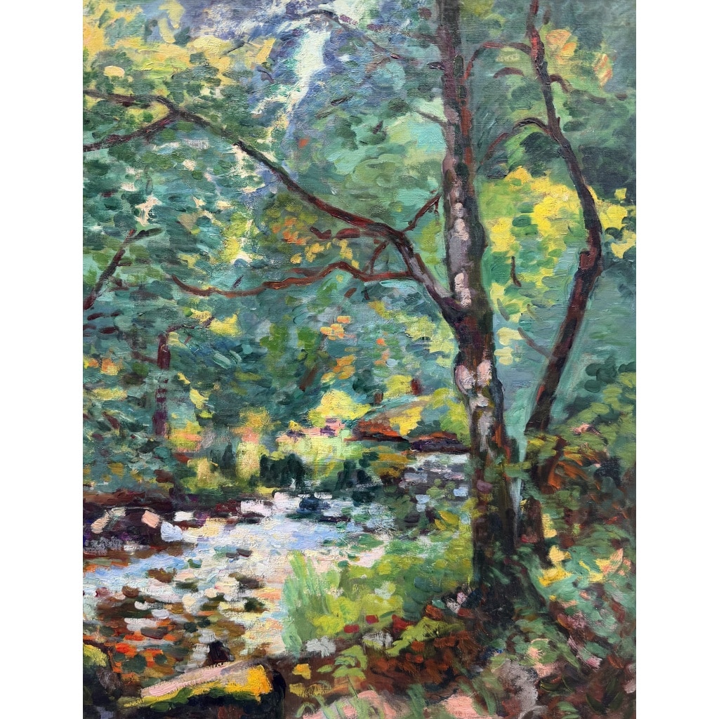 GUILLAUMIN Armand Crozant bords de la Sedelle Huile sur toile vers 1912 signée Certificat d&rsquo;authenticité du Comité 3