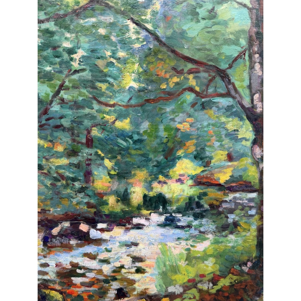 GUILLAUMIN Armand Crozant bords de la Sedelle Huile sur toile vers 1912 signée Certificat d&rsquo;authenticité du Comité 4