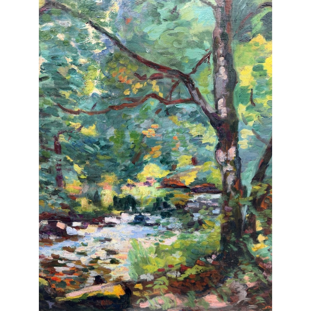 GUILLAUMIN Armand Crozant bords de la Sedelle Huile sur toile vers 1912 signée Certificat d&rsquo;authenticité du Comité 5