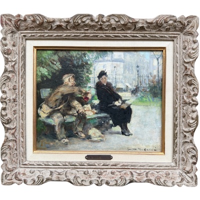 HERVE Jules Peinture impressionniste 20è A votre santé ! Huile sur Toile Signée Certificat D’authenticité