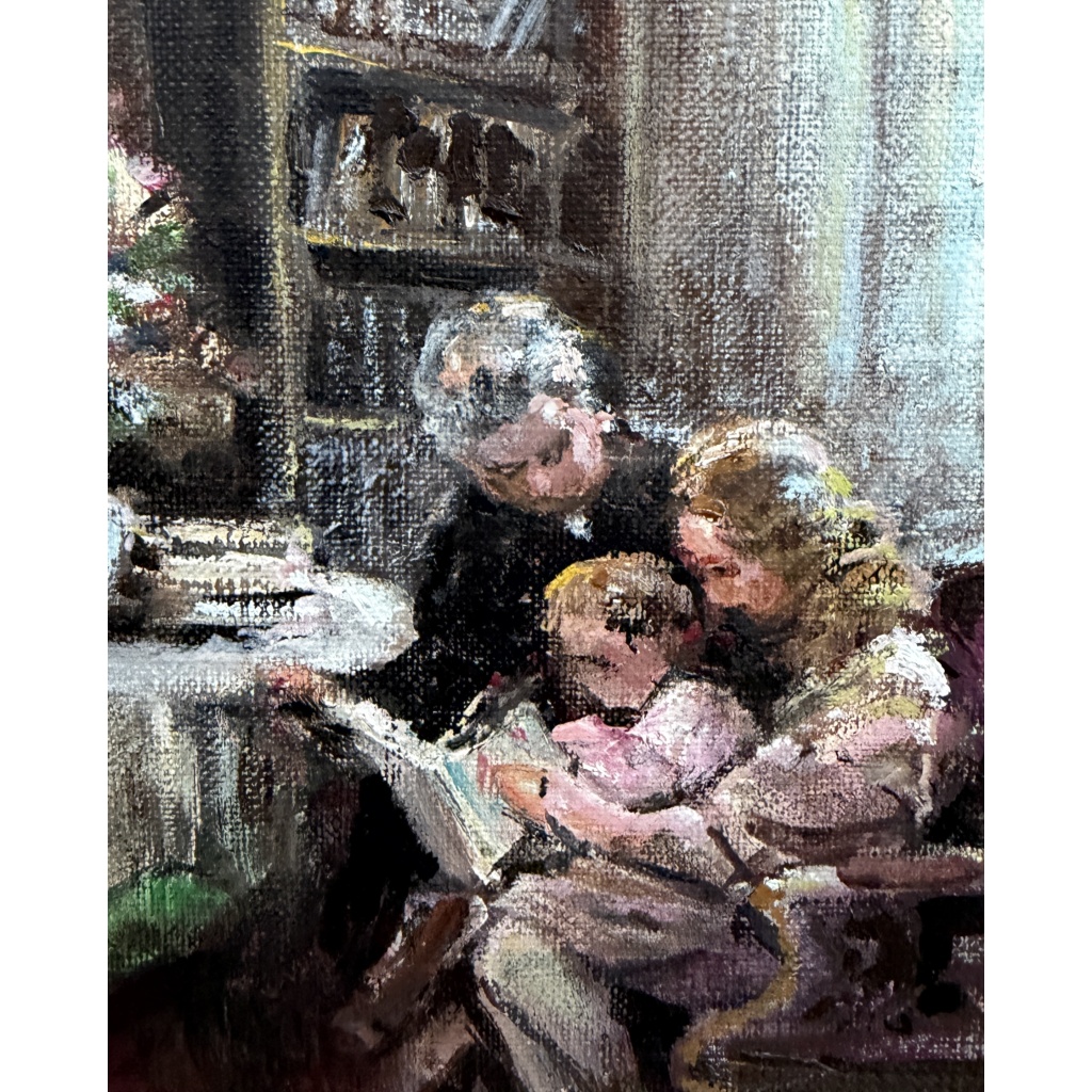 HERVE Jules Peinture impressionniste 20è L’apprentissage de la lecture Huile sur Toile Signée Certificat D’authenticité 8 HERVE Jules Peinture impressionniste 20è L’apprentissage de la lecture Huile sur Toile Signée Certificat D’authenticité 8