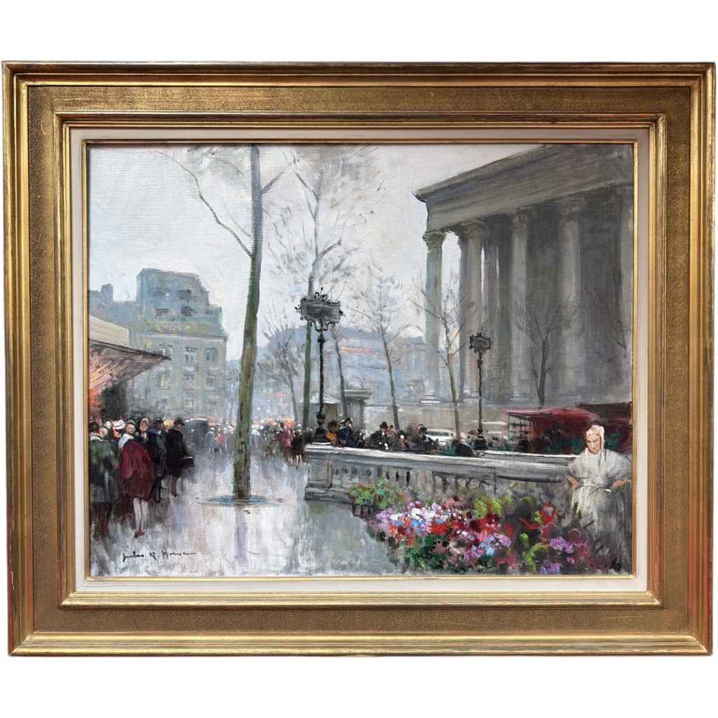 HERVE Jules Peinture Française 20è Paris animation place de La Madeleine Huile sur Toile Signée Certificat d’authenticité 2 HERVE Jules Peinture Française 20è Paris animation place de La Madeleine Huile sur Toile Signée Certificat d’authenticité 2