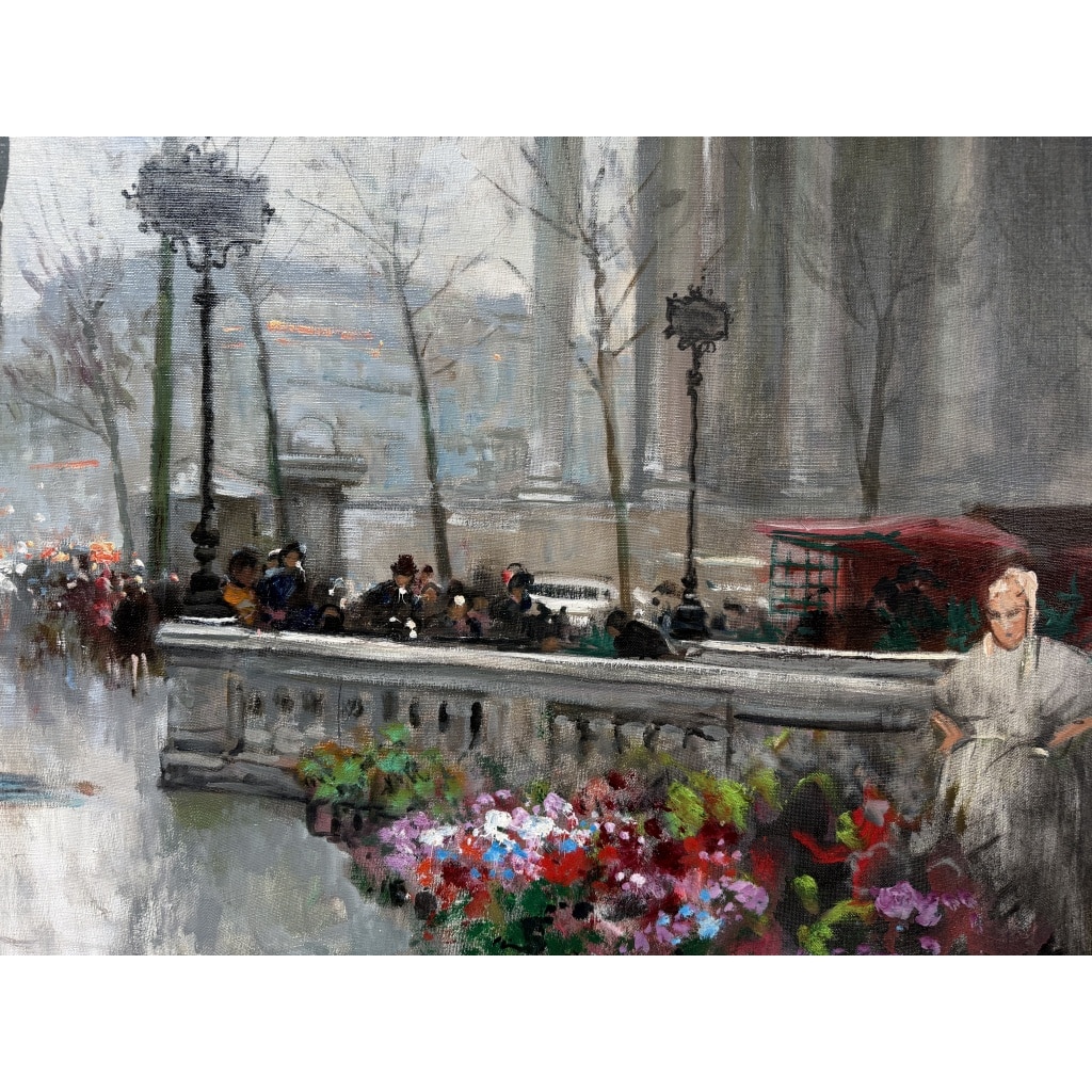 HERVE Jules Peinture Française 20è Paris animation place de La Madeleine Huile sur Toile Signée Certificat d’authenticité 3 HERVE Jules Peinture Française 20è Paris animation place de La Madeleine Huile sur Toile Signée Certificat d’authenticité 3