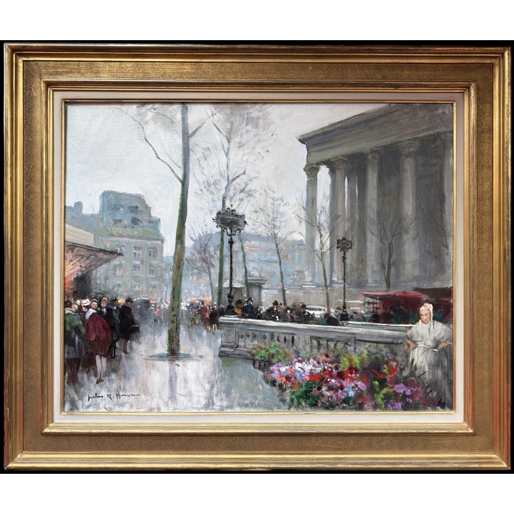 HERVE Jules Peinture Française 20è Paris animation place de La Madeleine Huile sur Toile Signée Certificat d’authenticité 10 HERVE Jules Peinture Française 20è Paris animation place de La Madeleine Huile sur Toile Signée Certificat d’authenticité 10