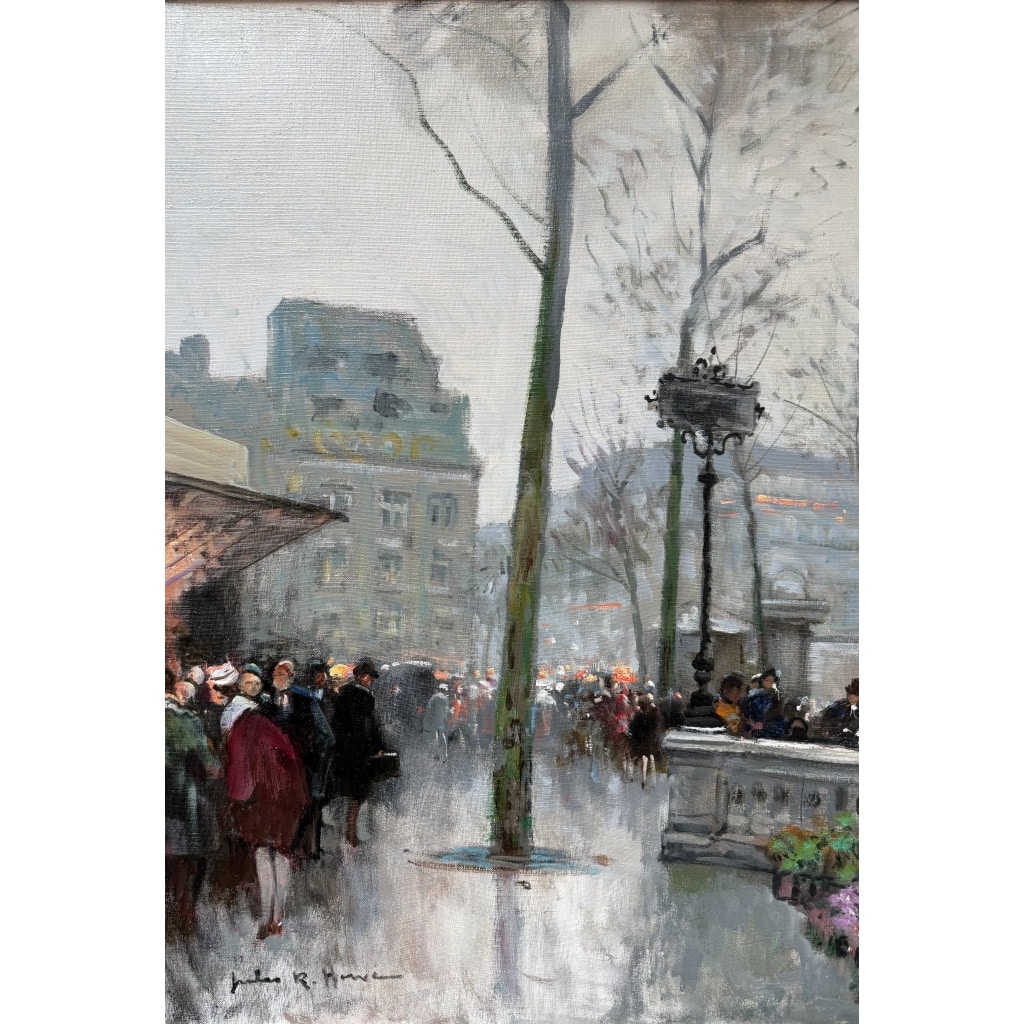 HERVE Jules Peinture Française 20è Paris animation place de La Madeleine Huile sur Toile Signée Certificat d’authenticité 6 HERVE Jules Peinture Française 20è Paris animation place de La Madeleine Huile sur Toile Signée Certificat d’authenticité 6