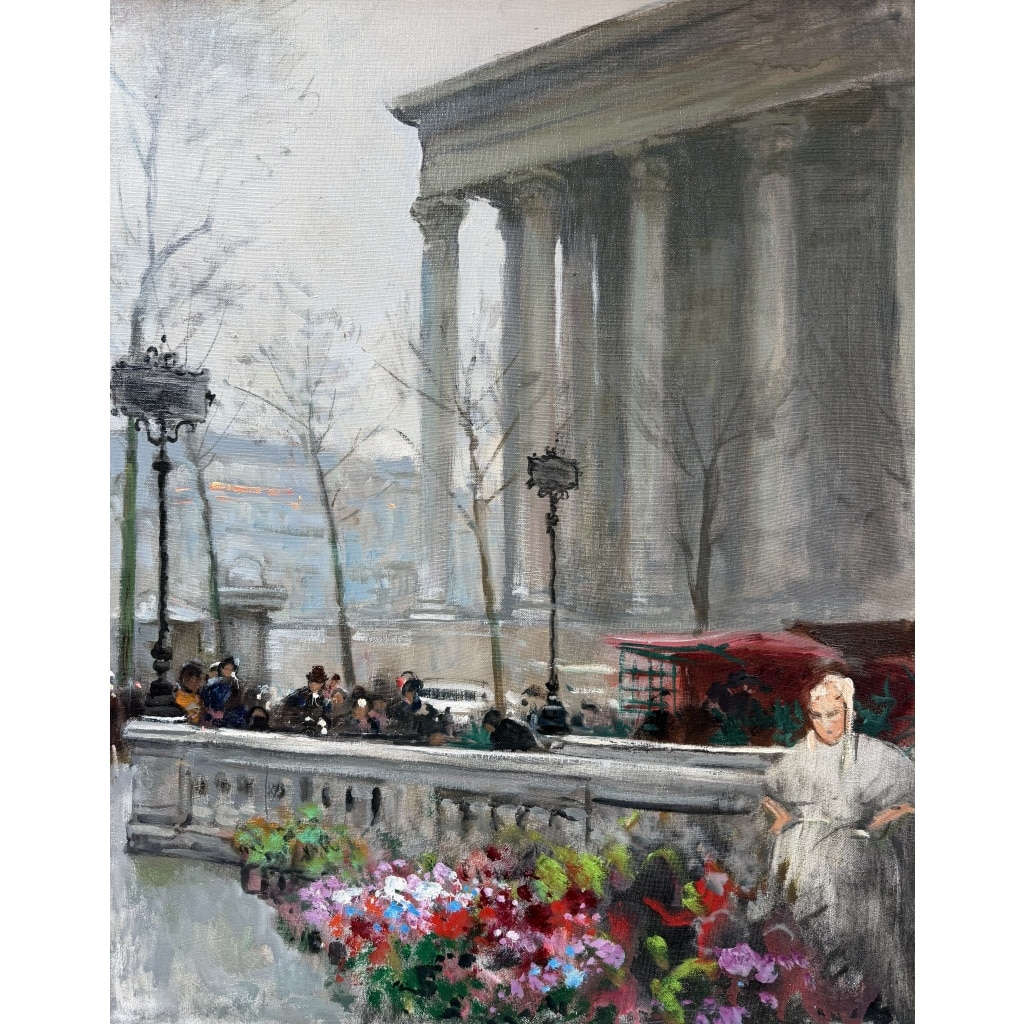 HERVE Jules Peinture Française 20è Paris animation place de La Madeleine Huile sur Toile Signée Certificat d’authenticité 7 HERVE Jules Peinture Française 20è Paris animation place de La Madeleine Huile sur Toile Signée Certificat d’authenticité 7