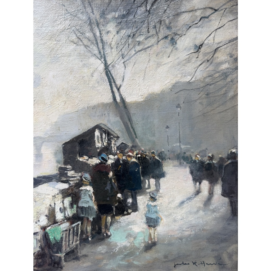 HERVE Jules Peinture Française 20è Paris La Seine et ses bouquinistes Huile sur Toile Signée Certificat d’authenticité 7 HERVE Jules Peinture Française 20è Paris La Seine et ses bouquinistes Huile sur Toile Signée Certificat d’authenticité 7
