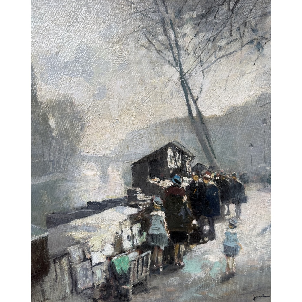 HERVE Jules Peinture Française 20è Paris La Seine et ses bouquinistes Huile sur Toile Signée Certificat d’authenticité 8 HERVE Jules Peinture Française 20è Paris La Seine et ses bouquinistes Huile sur Toile Signée Certificat d’authenticité 8