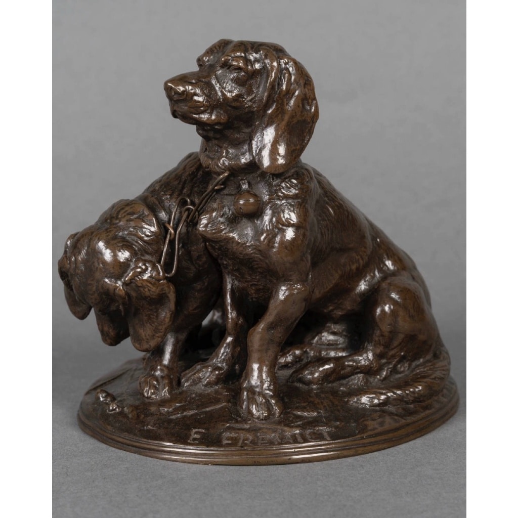 Sculpture – Groupe De Bassets , Ravageot Et Ravageode , Emmanuel Frémiet (1824 -1910) – Bronze 3