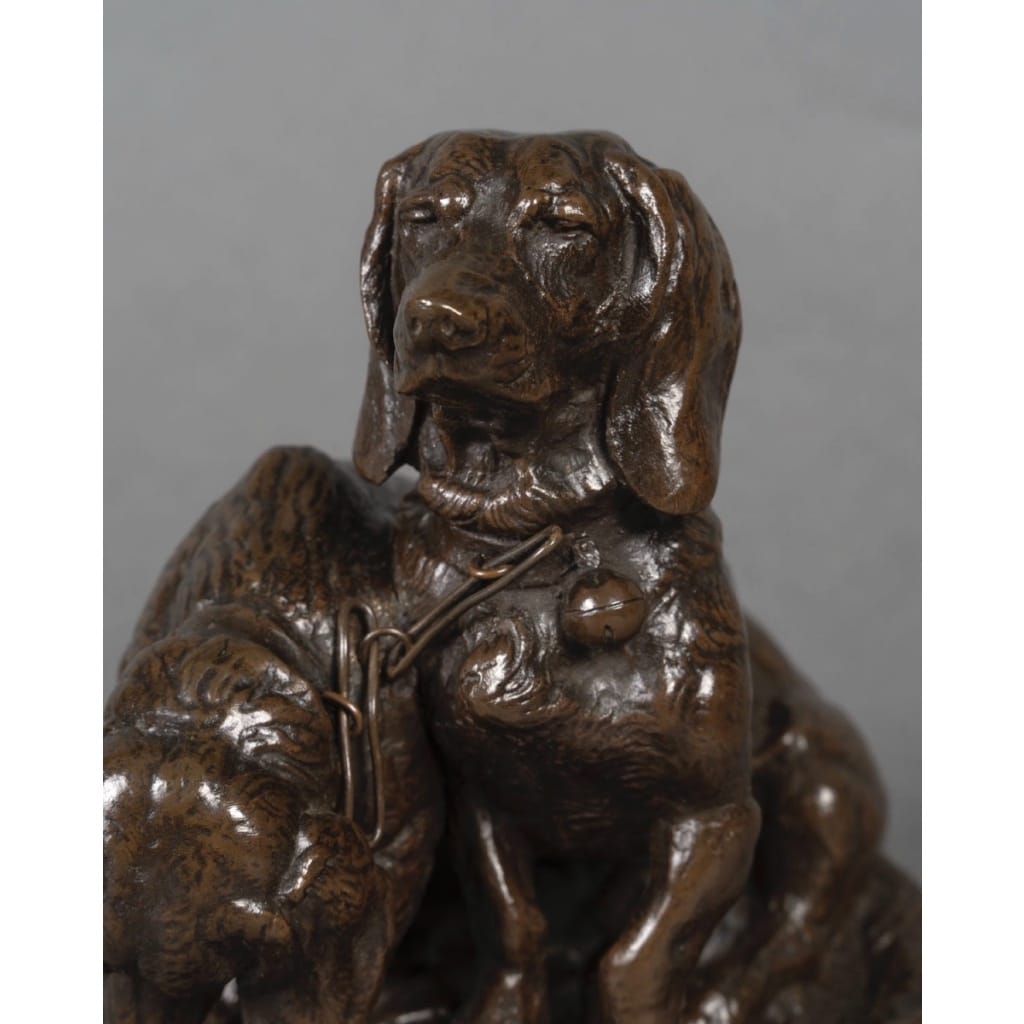 Sculpture – Groupe De Bassets , Ravageot Et Ravageode , Emmanuel Frémiet (1824 -1910) – Bronze 5
