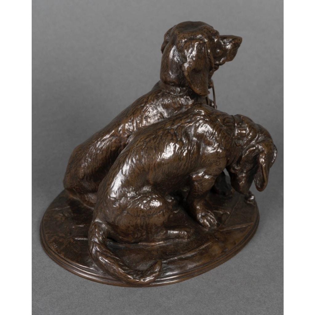 Sculpture – Groupe De Bassets , Ravageot Et Ravageode , Emmanuel Frémiet (1824 -1910) – Bronze 7