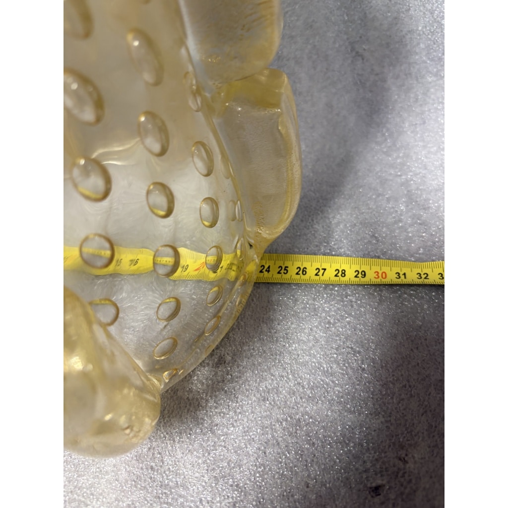 1970′ Vase Cristal Murano Avec Paillons D’ Or Signé Barovier i Toso H 36 x 26 cm 4