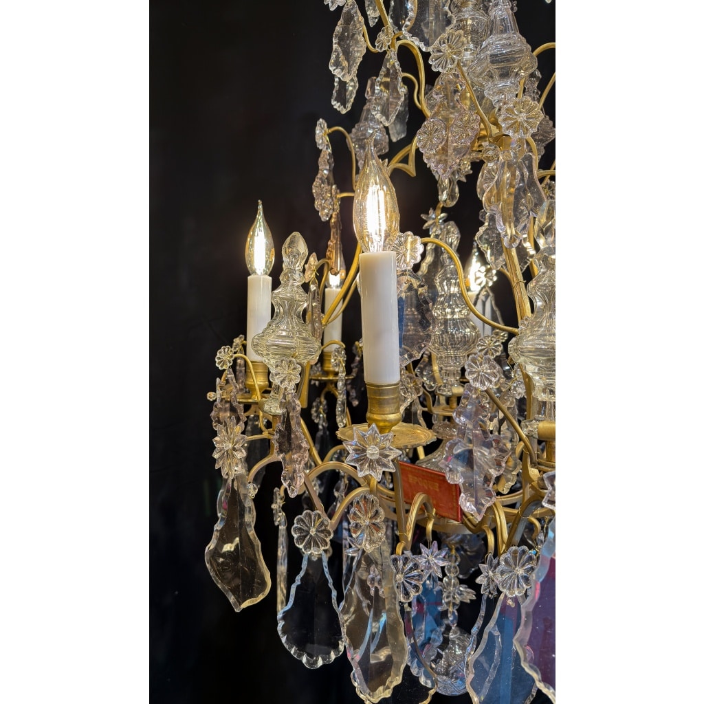 Lustre Français de la fin du XVIIIeme siècle en Bronze Doré et Cristal Taillé vers 1780 6 Lustre Français de la fin du XVIIIeme siècle en Bronze Doré et Cristal Taillé vers 1780 6