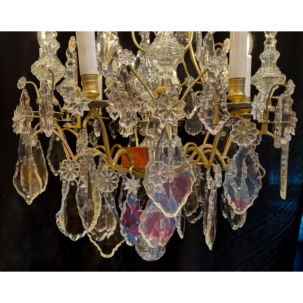 Lustre Français de la fin du XVIIIeme siècle en Bronze Doré et Cristal Taillé vers 1780 9 Lustre Français de la fin du XVIIIeme siècle en Bronze Doré et Cristal Taillé vers 1780 9